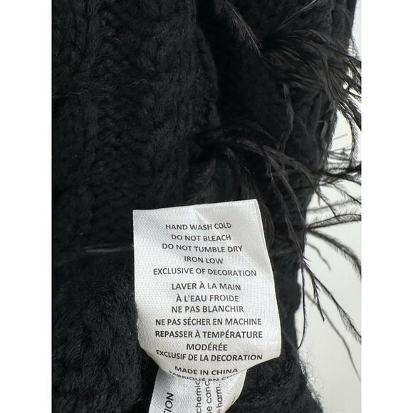 Hyacinth House by Tuckernuck Black Talulah Feather Sweater XXL 2XL Crew Pullover - Picture 7 of 7